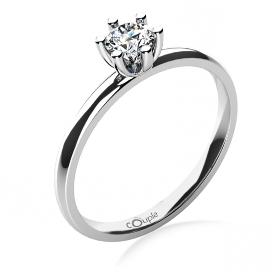 Zásnubní prsten Zoel, bílé zlato a zirkon