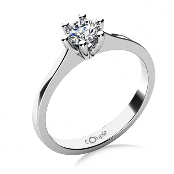 Couple, Oblíbený zásnubní prsten Layla, bílé zlato a zirkon, vel.: 48, ø15,3 mm, 6864090-0-48-1