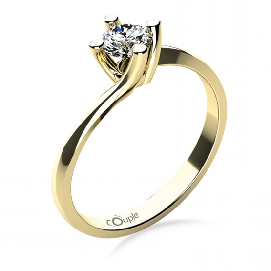Couple, Zásnubní prsten Sivan, žluté zlato se zirkonem, vel.: 52, ø16,6 mm, 6814070-0-52-1