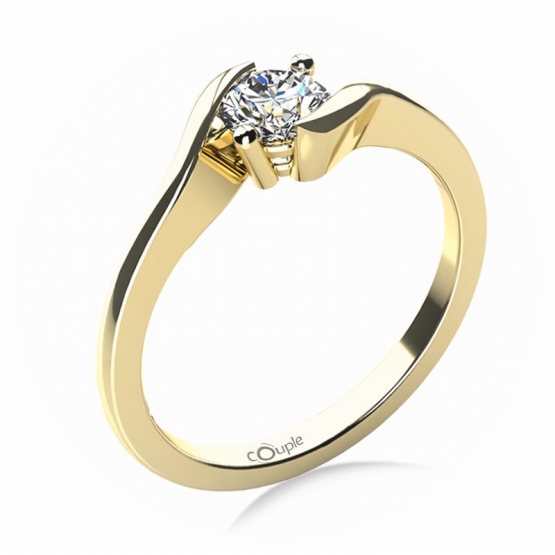 Zásnubní prsten Tanya, žluté zlato se zirkonem