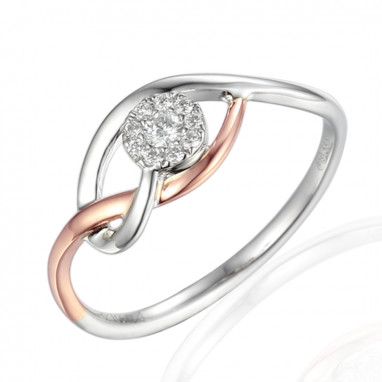 Gems, Diamantový prsten Meredith, kombinované zlato a brilianty, vel.: 54, ø17,2 mm, 3862771-4-54-99