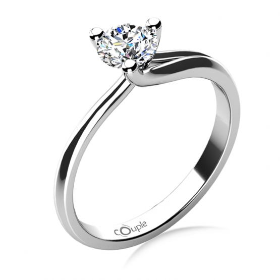 Okouzlující zásnubní prsten Mai, bílé zlato a zirkon