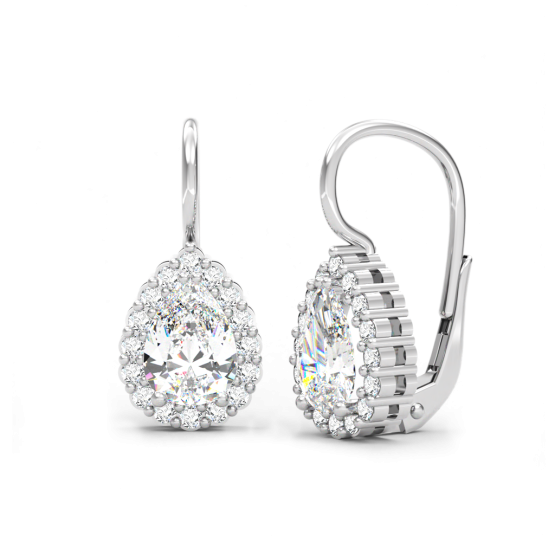 Elegantní náušnice Luca, bílé zlato se zirkony