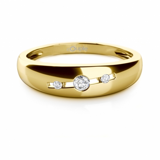 Decentní prsten Syros ze žlutého zlata se zirkony