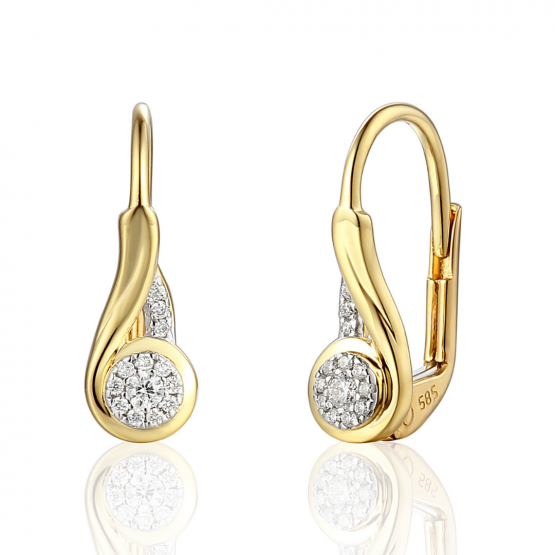 Gems, Diamantové náušnice Mathilde, kombinované zlato s brilianty