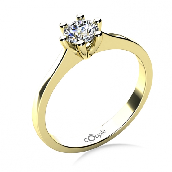Couple, Oblíbený zásnubní prsten Layla, žluté zlato a velký zirkon