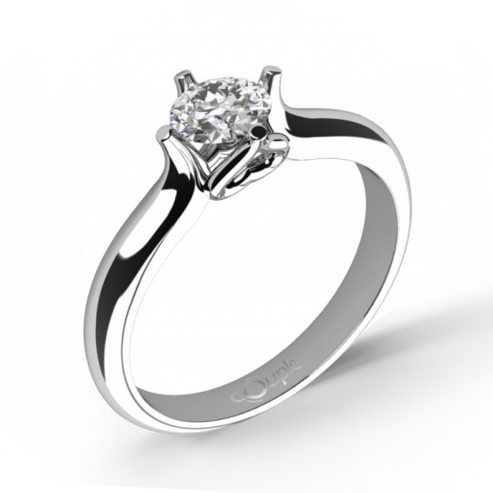 Ikaria – Zásnubní prsten z bílého zlata se zirkonem