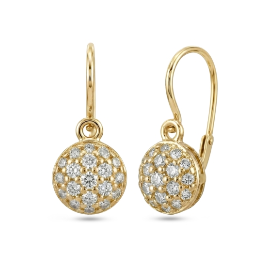 Couple, Dětské náušnice Rosalia, žluté zlato se zirkony