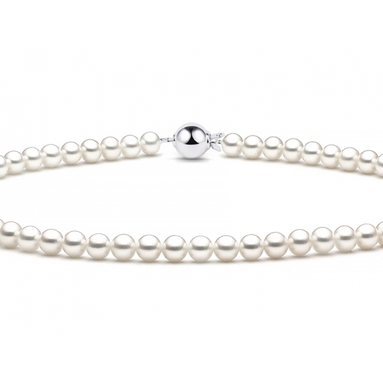 Gems, Luxusní perlový náhrdelník se zapínáním z bílého zlata, délka: 45 cm, 7590014-0-45-91