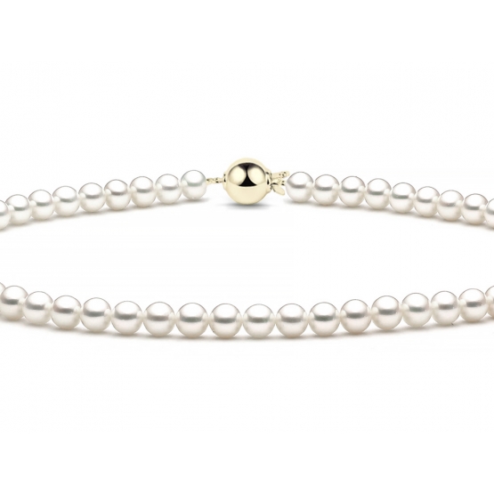 Gems, Luxusní perlový náhrdelník se zapínáním ze žlutého zlata, délka: 45 cm, 7540014-0-45-91