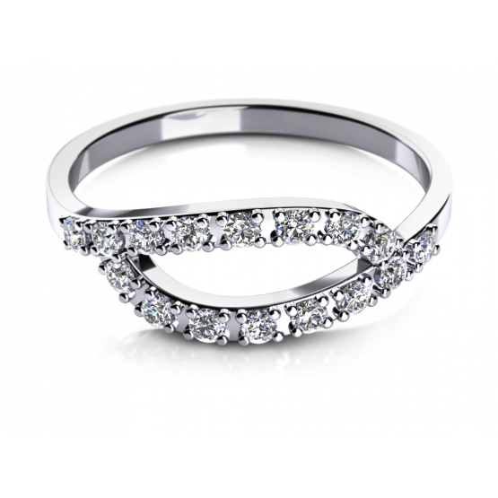 Couple, Elegantní prsten Emma I, bílé zlato se zirkony