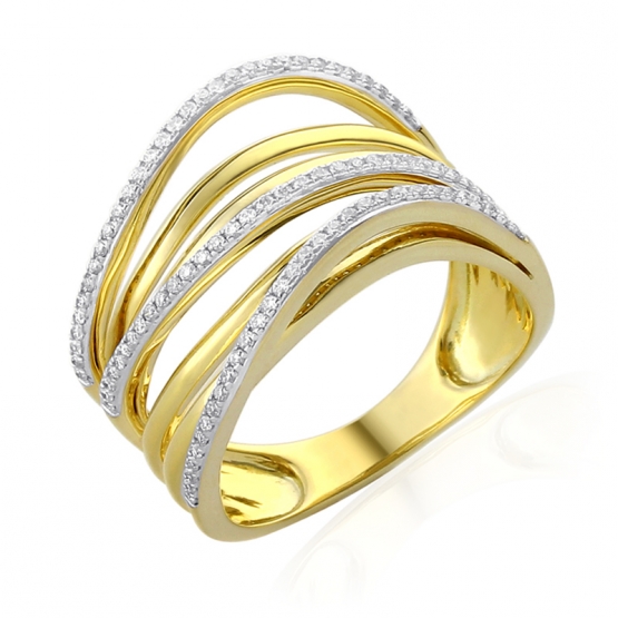 Gems, Nepřehlédnutelný diamantový prsten Marvis, kombinované zlato s brilianty