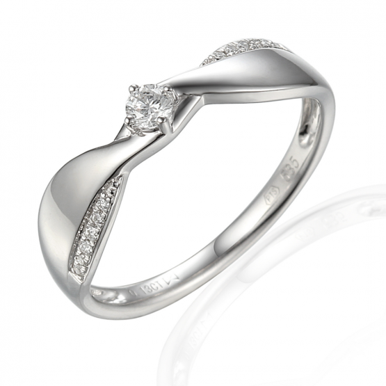 Gems, Neobvyklý zásnubní prsten Skylar, bílé zlato s brilianty, vel.: 57, ø18,1 mm, 3862837-0-57-99