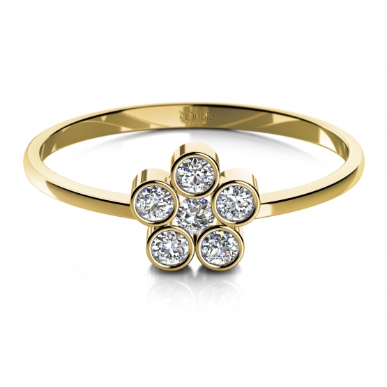 Couple, Romantický prsten Madeline ze žlutého zlata a zirkonů