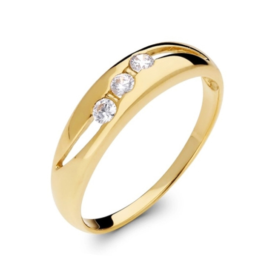 Elegantní prsten Syras ze žlutého zlata se zirkony