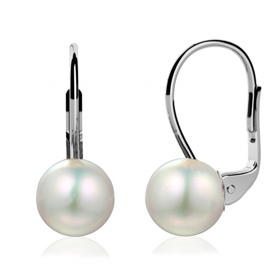 Couple, Elegantní náušnice Bibi, bílé zlato a perla, 4585039-0-0-91
