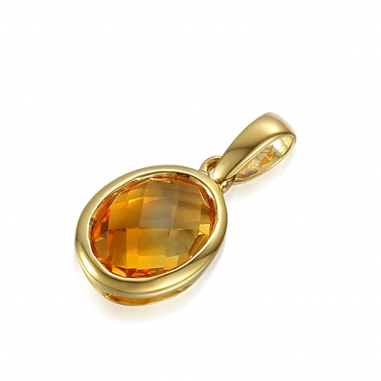 Gems, Originální přívěsek Devon, žluté zlato a citrín