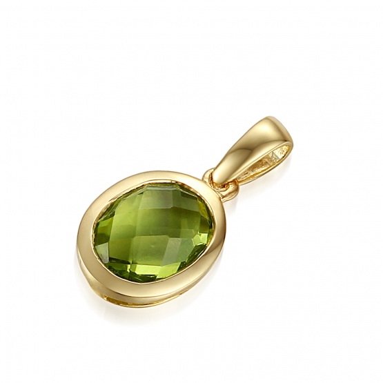 Gems, Originální přívěsek Devon, žluté zlato a peridot (olivín)