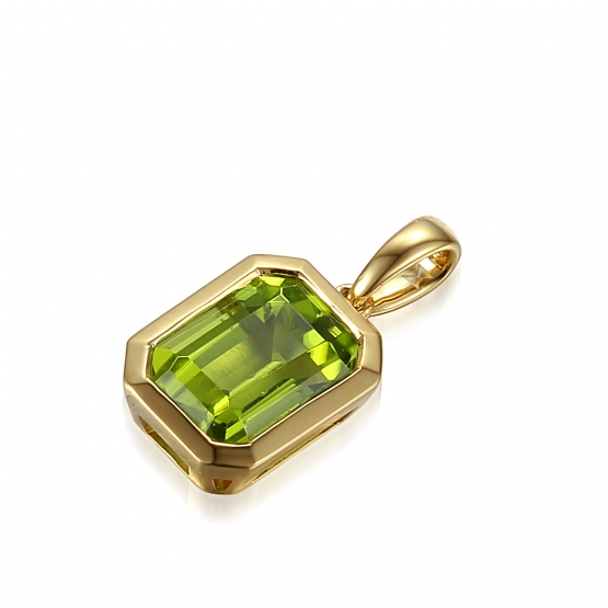 Gems, Přívěsek Naomi, žluté zlato a peridot (olivín)