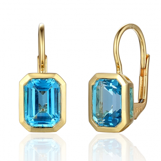 Gems, Náušnice Naomi, žluté zlato a modrý topaz (blue topaz), 3834502-0-0-93