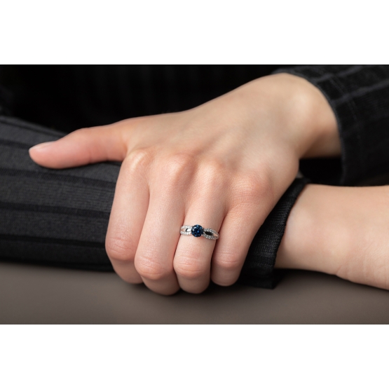 Couple, Oslnivý prsten Gemima, bílé zlato se zirkony, vel. 54, prům. 17.2 mm, 585-66-1-0280.1B00.0.54.102