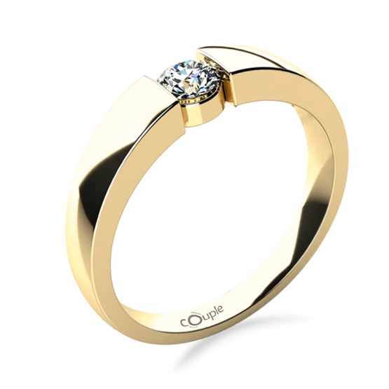 Couple, Minimalistický zásnubní prsten Donna ve žlutém zlatě