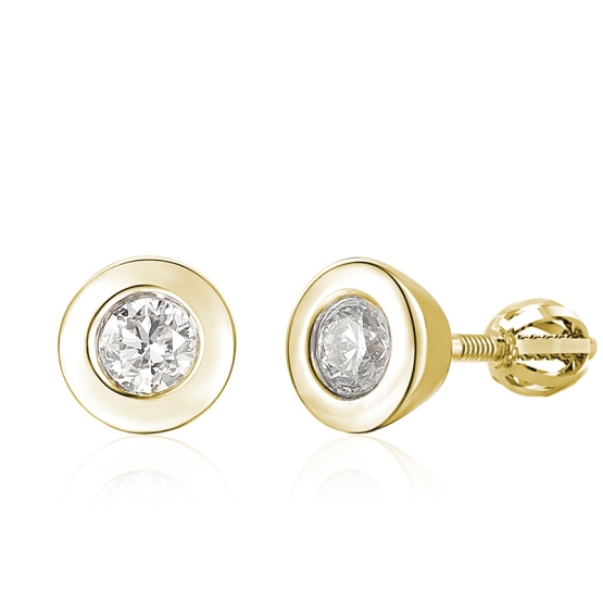 Gems, Diamantové náušnice Kirsty III, žluté zlato s brilianty