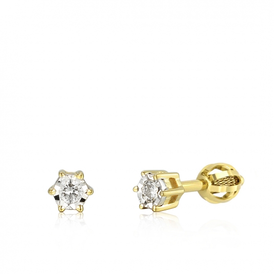 Gems, Diamantové peckové náušnice Aviva II, kombinované zlato s brilianty, 3832516-5-0-99
