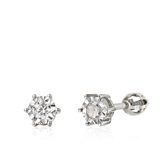 Gems, Diamantové peckové náušnice Aviva, bílé zlato s brilianty, 3882515-0-0-99