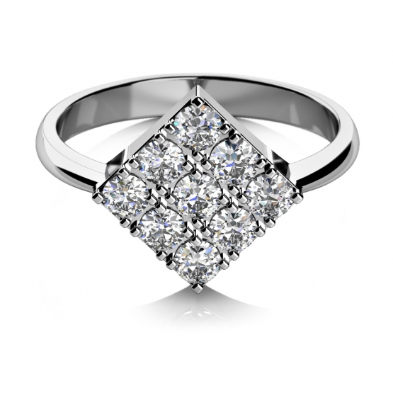 Couple, Zajímavý prsten Mia, bílé zlato se zirkony, vel.: 56, ø17,8 mm, 6860594-0-56-1