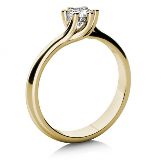 Zásnubní prsten Loraine, žluté zlato a zirkon