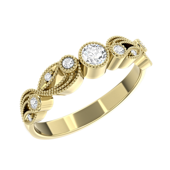 Couple, Originální prsten Dantella, žluté zlato se zirkony