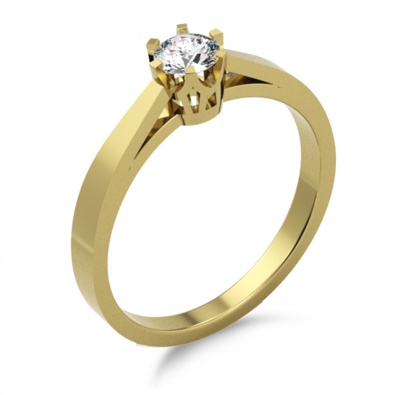 Elegantní zásnubní prsten Natalie, žluté zlato se zirkonem