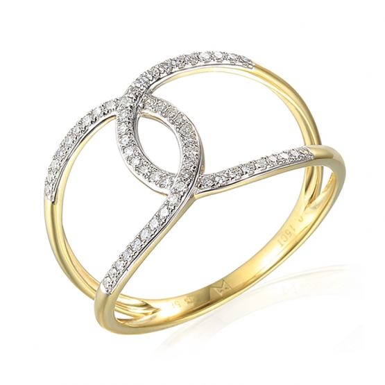 Gems, Diamantový prsten Emory, žluté a bílé zlato s brilianty