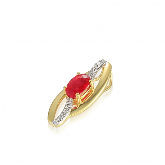 Gems, Diamantový přívěsek Agatha, kombinované zlato s brilianty a rubínem, 3824385-5-0-94