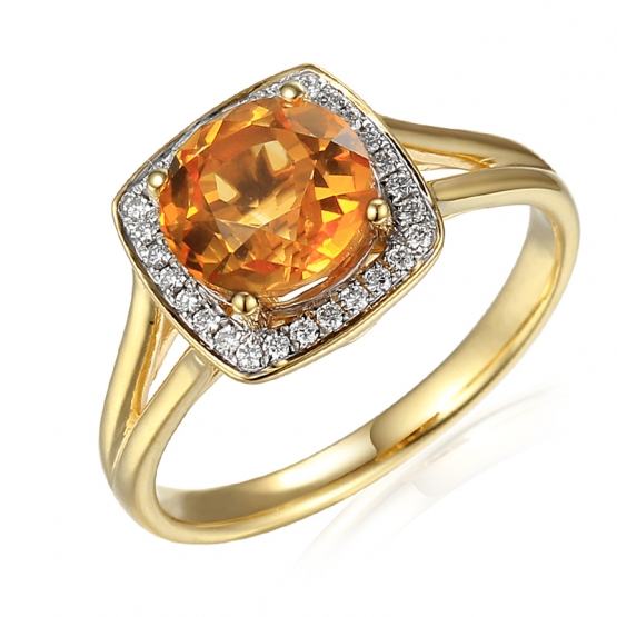Diamantový prsten Margott, kombinované zlato a citrín