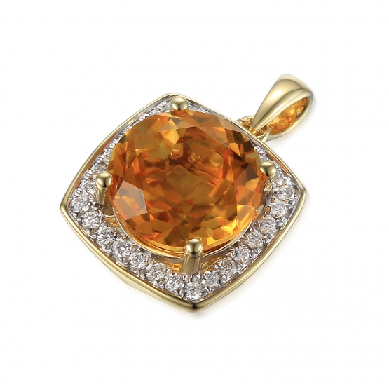 Diamantový přívěsek Margott, kombinované zlato a citrín