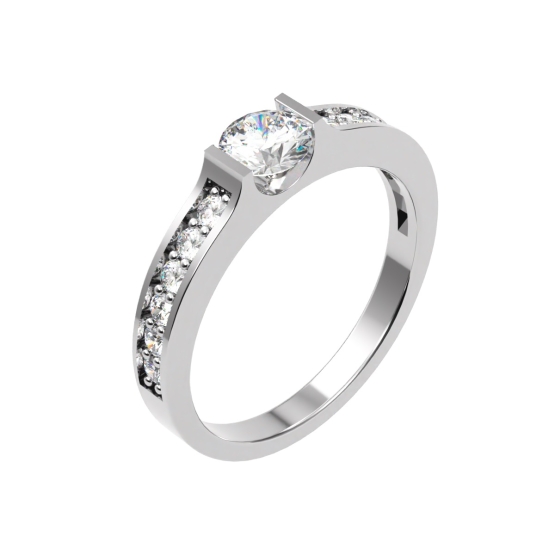 Couple, Elegantní prsten Elaris, bílé zlato se zirkony