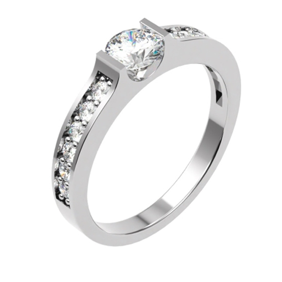 Elegantní prsten Elaris, bílé zlato se zirkony