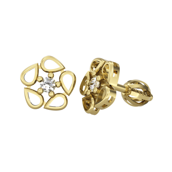 Couple, Náušnice Mani, žluté zlato se zirkony