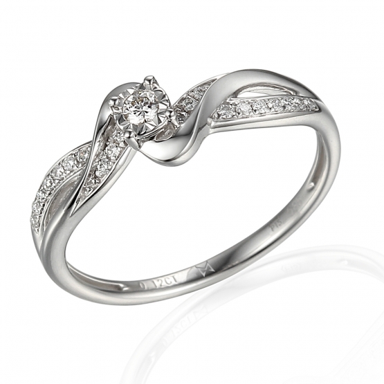 Zajímavý diamantový prsten Zaira, bílé zlato