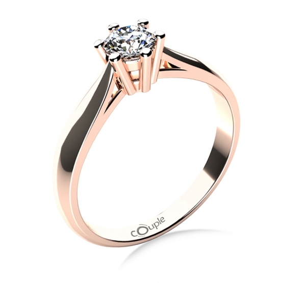 Zásnubní prsten Aimee, růžové zlato a velký briliant