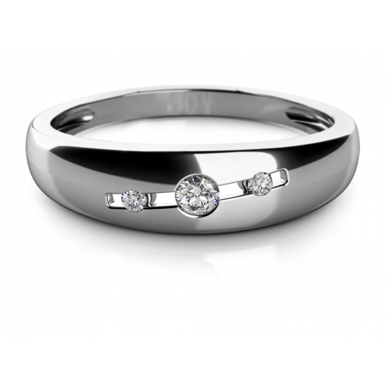 Couple, Decentní prsten Syros z bílého zlata se zirkony