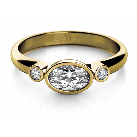 Elegantní prsten Ellie ze žlutého zlata