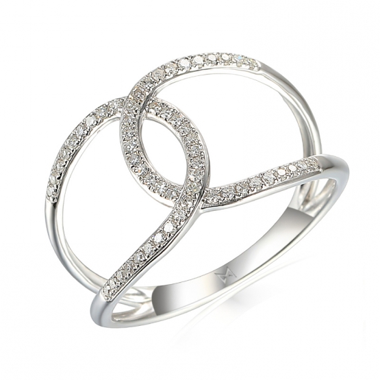 Gems, Diamantový prsten Emory, bílé zlato s brilianty