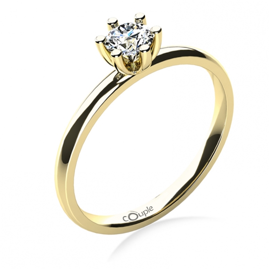 Zásnubní prsten Zoel, žluté zlato a briliant