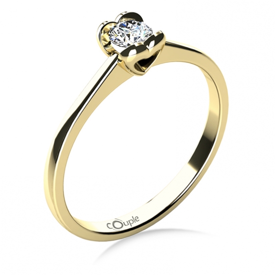 Couple, Sophia – zásnubní prsten ze žlutého zlata s briliantem