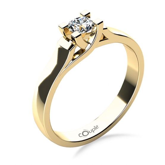 Zásnubní prsten Brigitte ve žlutém zlatě s briliantem