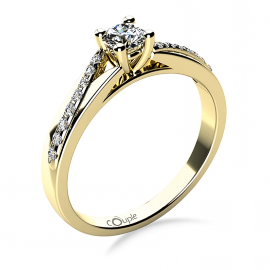 Luxusní zásnubní prsten Beatrice, žluté zlato a brilianty
