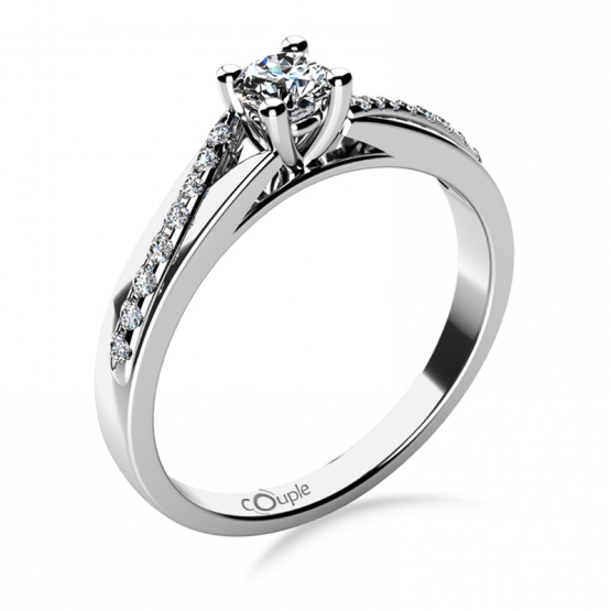Couple, Luxusní zásnubní prsten Beatrice, bílé zlato a brilianty
